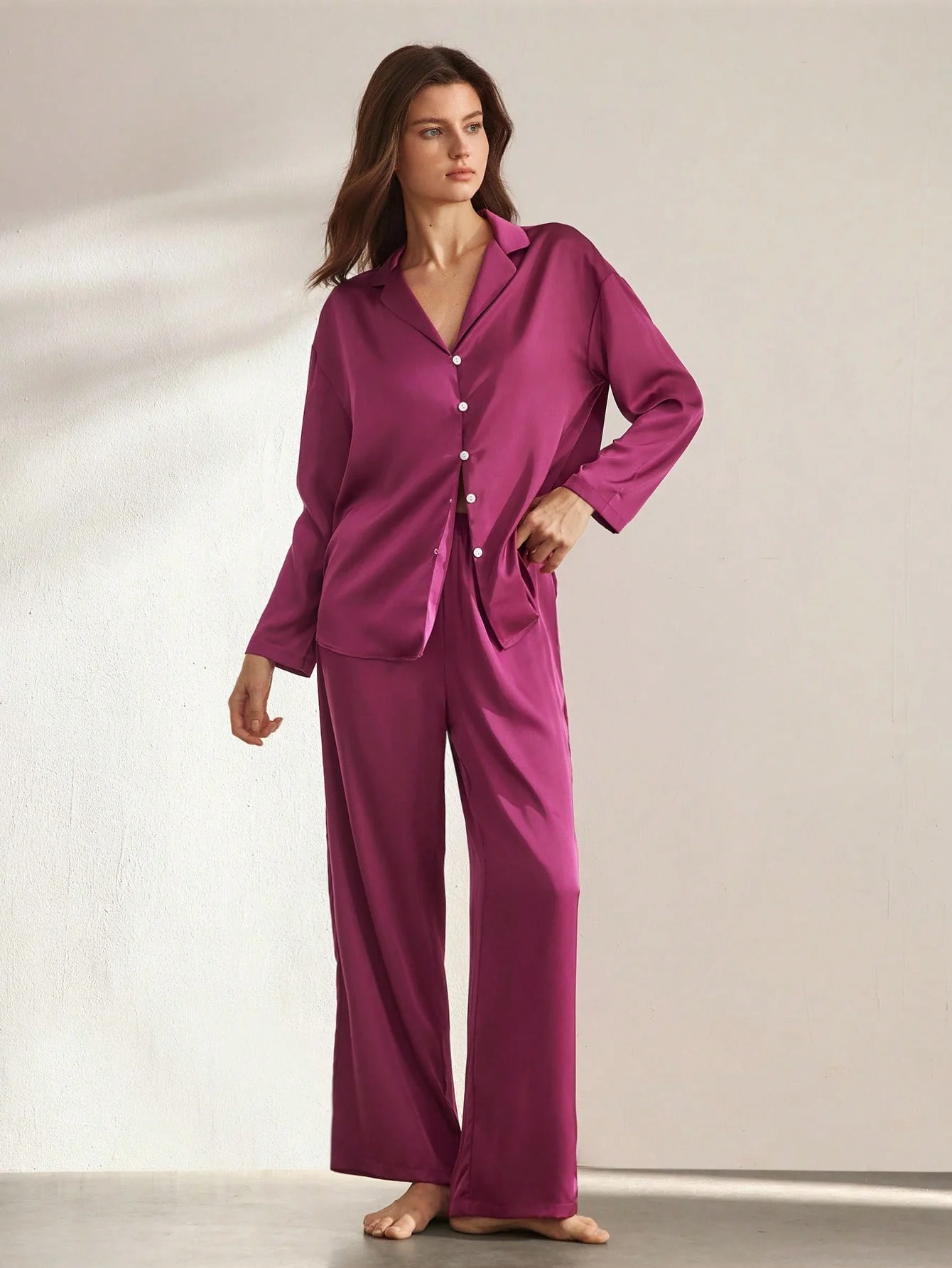 Ensemble Pyjama Manches Longues 100% Soie de Mûrier | La Parisienne - Image 4