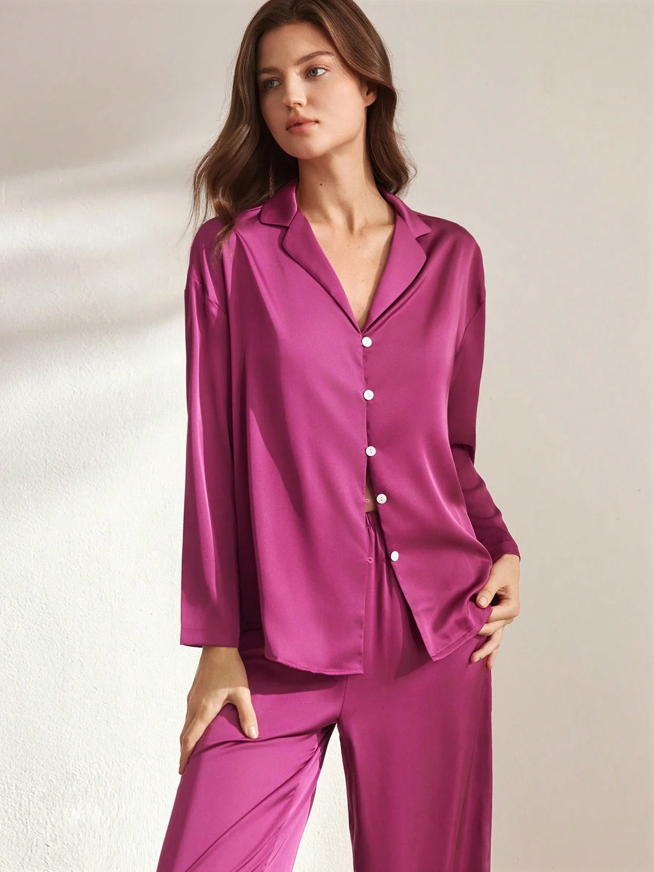 Ensemble Pyjama Manches Longues 100% Soie de Mûrier | La Parisienne - Image 5