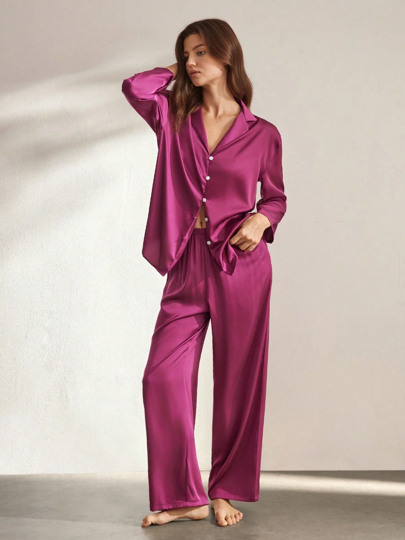 Ensemble Pyjama Manches Longues 100% Soie de Mûrier | La Parisienne - Image 8